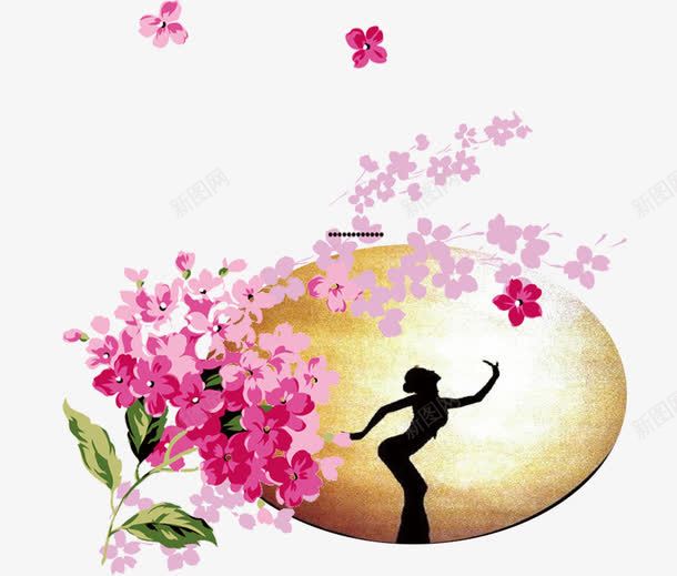 孔雀舞的魅力png免抠素材_新图网 https://ixintu.com 倩影 免费png素材 夕阳 效果元素 飘扬的花瓣