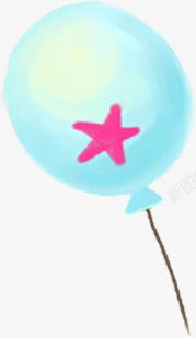 蓝色气球卡通气球六一儿童节素材