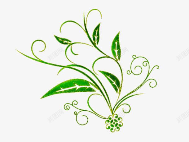 彩绘绿色植物藤png免抠素材_新图网 https://ixintu.com 彩绘 植物 绿色