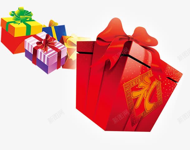 红色新年喜庆礼盒装饰png免抠素材_新图网 https://ixintu.com 喜庆 新年 礼盒 红色 装饰