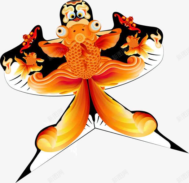 卡通黄色风筝png免抠素材_新图网 https://ixintu.com 卡通 设计 风筝 黄色