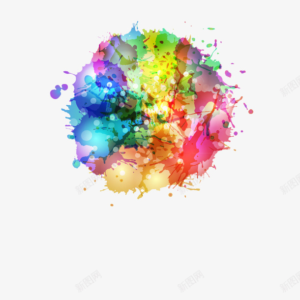 圆形彩色水墨插画png免抠素材_新图网 https://ixintu.com 圆形 彩色 插画 水墨