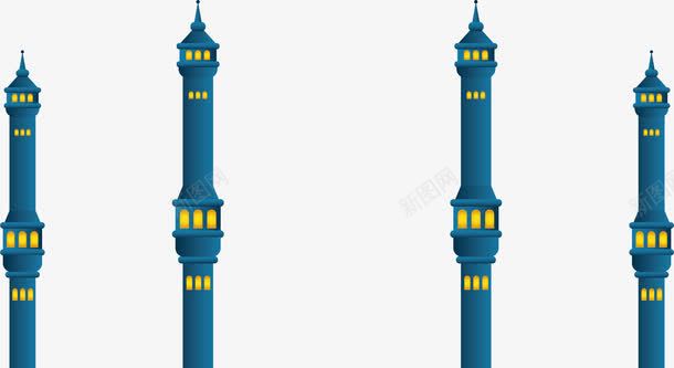 开斋节蓝色灯塔png免抠素材_新图网 https://ixintu.com Adha Eid adha al eid mubarak ul 伊斯兰 伊斯兰教 古尔邦节 宰牲节