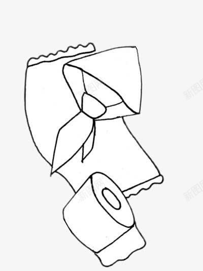 简单卷纸png免抠素材_新图网 https://ixintu.com 卡通 卫生纸 装饰 黑白