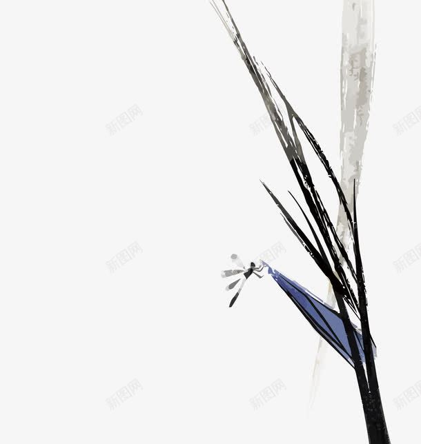 手绘草png免抠素材_新图网 https://ixintu.com PNG图片 PNG图片素材 PNG素材 PNG素材免费下载 中国风 手绘 水墨 蜻蜓