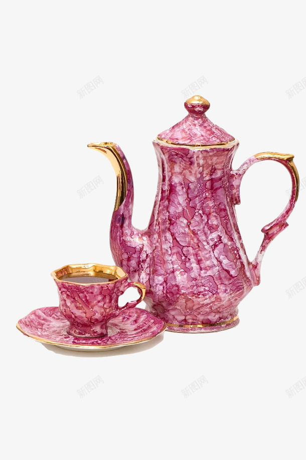 高雅现代粉色瓷器茶壶下午茶png免抠素材_新图网 https://ixintu.com 一壶茶 下午茶 喝茶 粉色茶具 粉色茶壶 茶壶