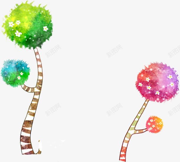 卡通彩色梦幻插画艺术树木png免抠素材_新图网 https://ixintu.com 卡通 彩色 插画 树木 梦幻 艺术