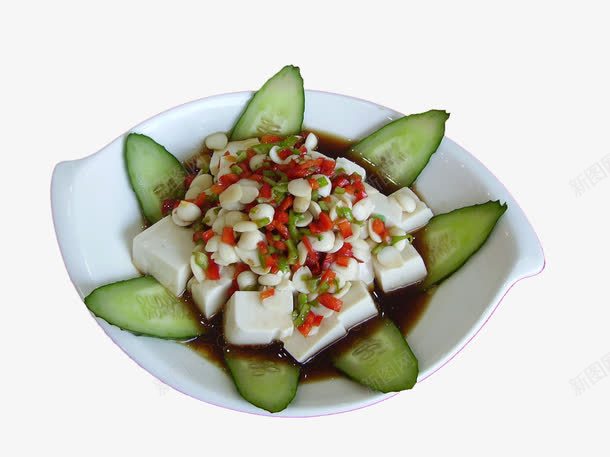 杏仁豆腐png免抠素材_新图网 https://ixintu.com 传统美食 杏仁拌豆腐 白豆腐 豆腐凉菜 餐饮美食