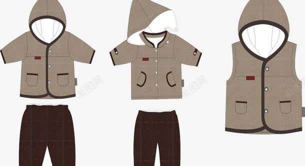 服装套装png免抠素材_新图网 https://ixintu.com 冬装 服装设计 款式图 版型 马甲