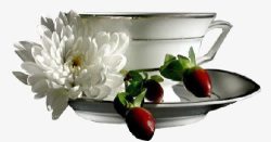 陶瓷杯子花朵装饰图案素材