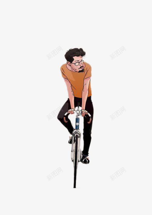 骑自行车的男子png免抠素材_新图网 https://ixintu.com 卡通手绘 男子 自行车