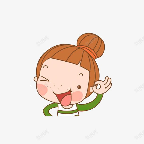 挤眉笑的小女孩png免抠素材_新图网 https://ixintu.com 卡通小女孩 可爱的小女孩 挤眉笑的小女孩 笑口常开