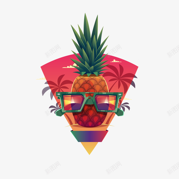 创意卡通水果菠萝png免抠素材_新图网 https://ixintu.com 创意水果 卡通水果 卡通菠萝 红色