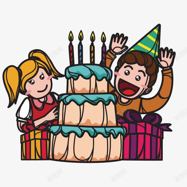 生日聚会png免抠素材_新图网 https://ixintu.com 吃蛋糕 小孩 蛋糕