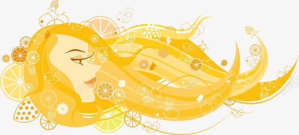 长发飘逸女孩png免抠素材_新图网 https://ixintu.com 美丽女孩 装饰头发 金色长发 长发飘逸女孩