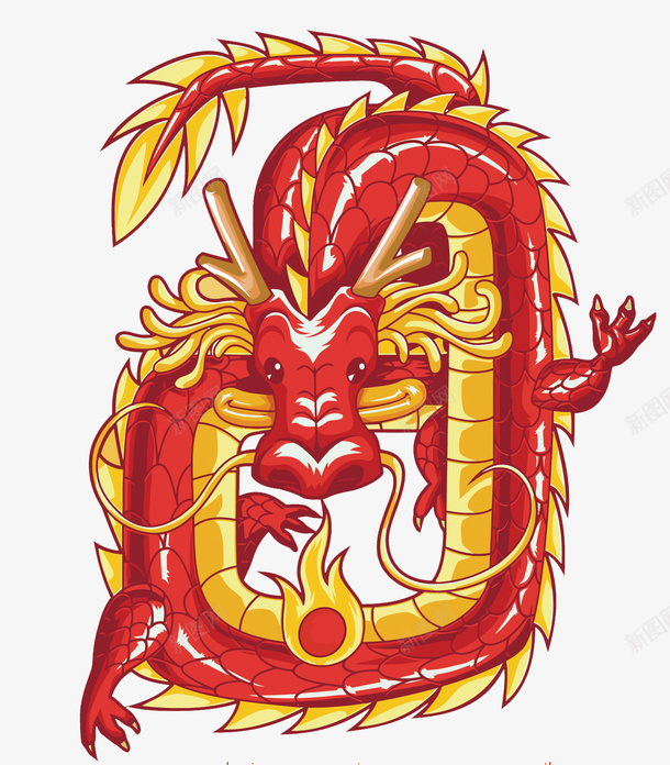 中国龙矢量图eps免抠素材_新图网 https://ixintu.com 中国龙 卡通手绘 矢量龙 红色 龙 龙PNG矢量图 龙免扣PNG图 矢量图