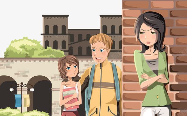 卡通插图双手抱胸躲在墙后的女人png免抠素材_新图网 https://ixintu.com 偷偷摸摸 卡通插图 双手抱胸 墙后偷看 女人 生气 躲在墙后