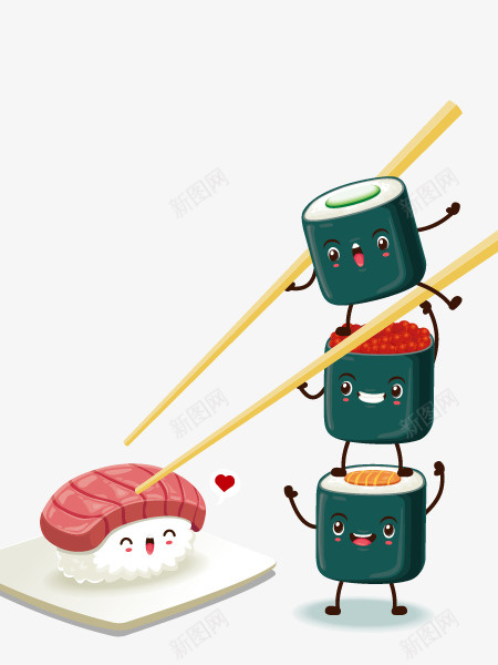 可爱寿司君png免抠素材_新图网 https://ixintu.com 可爱 寿司君 趣味
