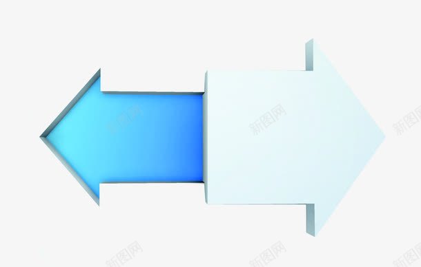 立体反向箭头png免抠素材_新图网 https://ixintu.com 几何图形 几何图案 反向 灰色箭头 立体 箭头 蓝色箭头
