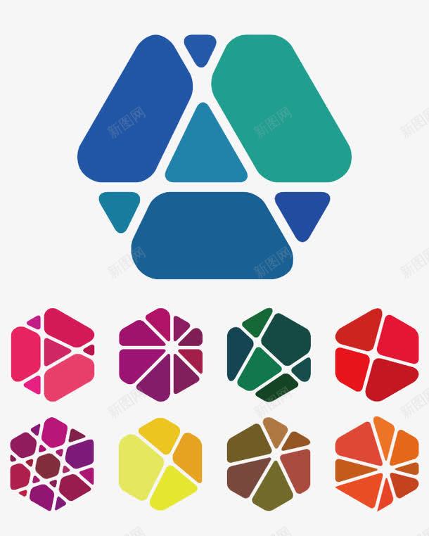 创意六边形装饰psd免抠素材_新图网 https://ixintu.com 免费图片素材 六边形 创意 装饰