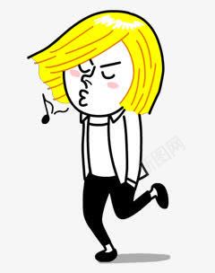 唱歌卡通女孩png免抠素材_新图网 https://ixintu.com 卡通 唱歌 女孩