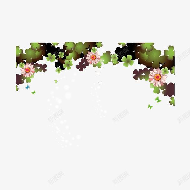 卡通清新春天边框花矢量图ai免抠素材_新图网 https://ixintu.com 卡通 春天 清新 花 边框 矢量图