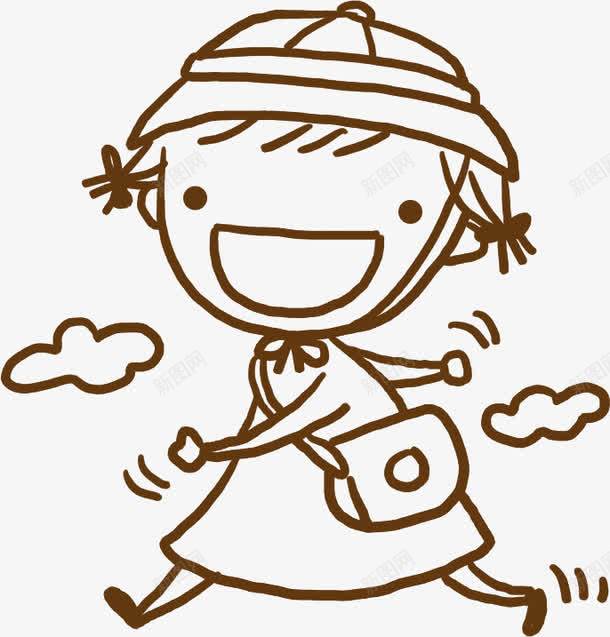 手绘人物女孩读书png免抠素材_新图网 https://ixintu.com 人物 女孩 读书