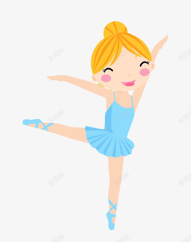芭蕾女孩png免抠素材_新图网 https://ixintu.com 卡通 小女孩快乐跳芭蕾 快乐 芭蕾