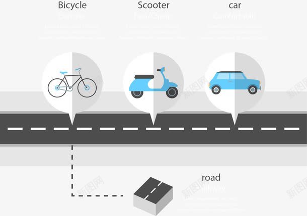 手绘道路交通扁平示意图矢量图ai免抠素材_新图网 https://ixintu.com 交通 手绘 矢量图