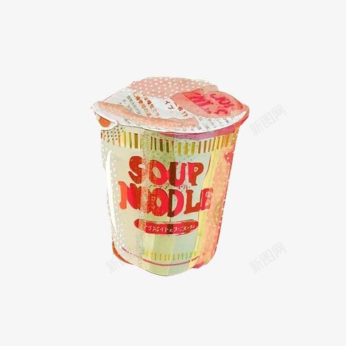 杯面手绘画片png免抠素材_新图网 https://ixintu.com 手绘美食 方便面 杯面 零食