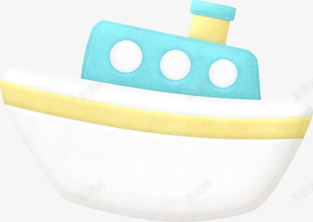 简单蓝色卡通小船png免抠素材_新图网 https://ixintu.com 可爱 小船 手绘 蓝色