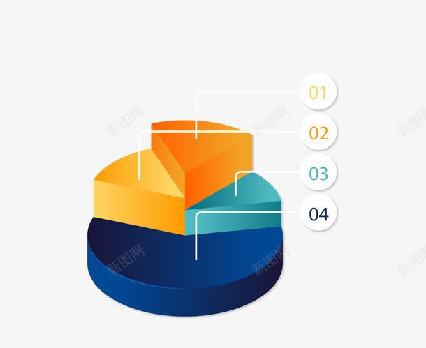 立体彩色饼形分块png免抠素材_新图网 https://ixintu.com PNG图片 分块 分块图 彩色 立体 饼形