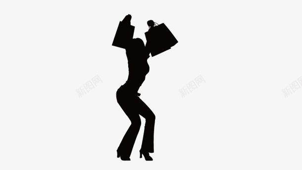 购物女孩剪影png免抠素材_新图网 https://ixintu.com 卡通美女 矢量美女 购物女孩剪影