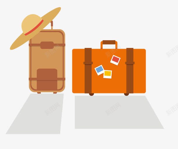 卡通行李箱矢量图ai免抠素材_新图网 https://ixintu.com 卡通 帽子 旅游 行李箱 矢量图