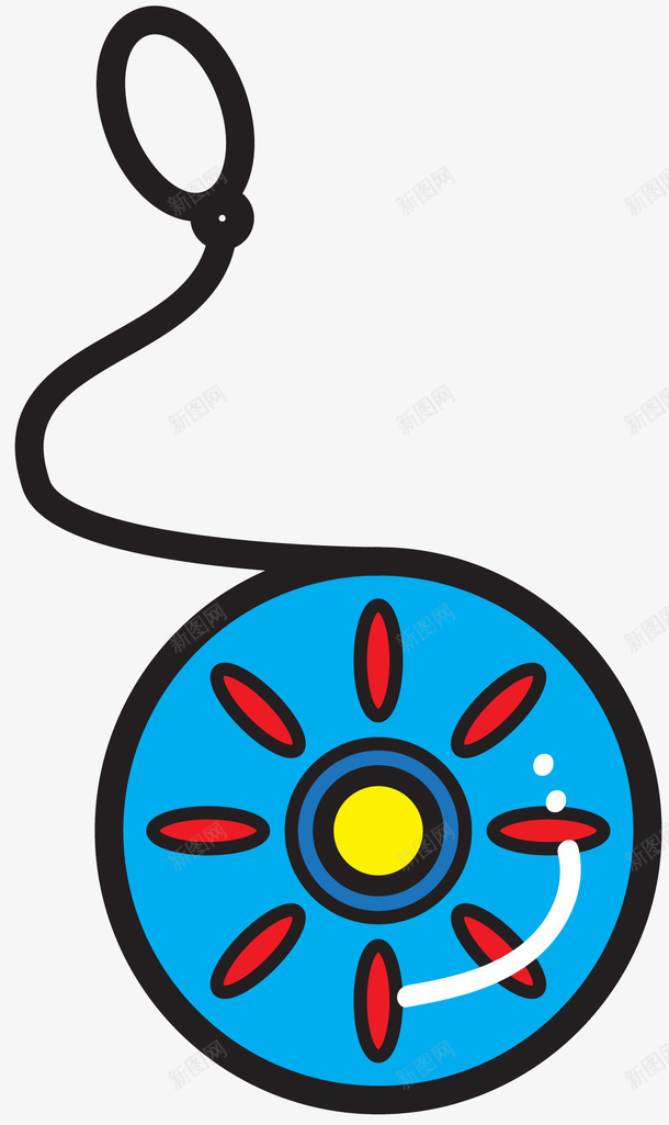 蓝色圆形线条悠悠球png免抠素材_新图网 https://ixintu.com 卡通风格 圆形 玩具 玩具悠悠球 球类玩具 蓝色 蓝色悠悠球