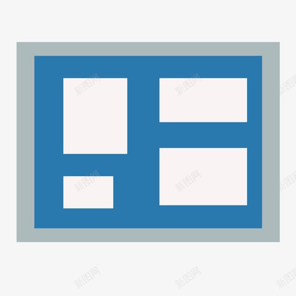 蓝色报纸图标png_新图网 https://ixintu.com 报纸 排版 版面 蓝色