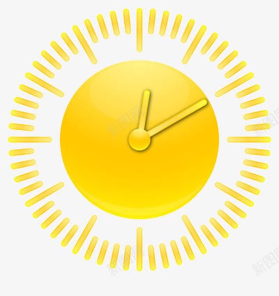 卡通版的黄色指针png免抠素材_新图网 https://ixintu.com 卡通 指针 钟表 黄色