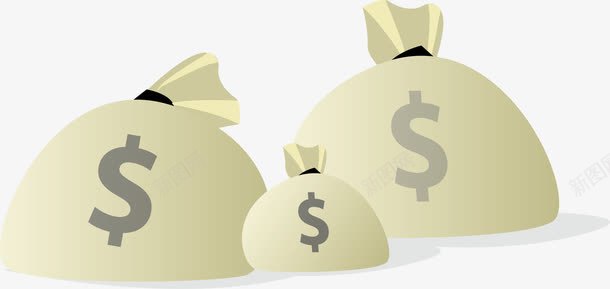 三个钱袋子png免抠素材_新图网 https://ixintu.com 中国经济 经济矢量图 袋子 金币 金币图 钱袋子 银币