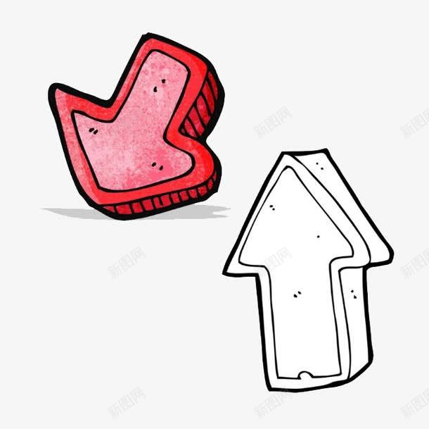 手绘立体卡通箭头图标png_新图网 https://ixintu.com 卡通 手绘 手绘立体卡通箭头 白色 立体 箭头 红色