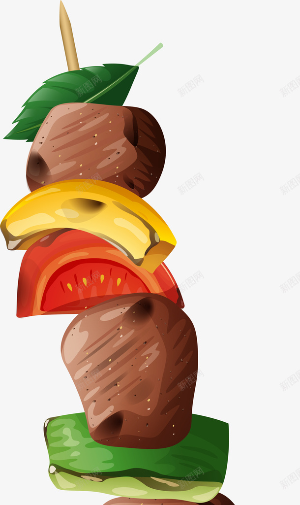 咖啡色立体美味肉串png免抠素材_新图网 https://ixintu.com 517 吃货节 烤串 美味肉串 美食节 食品 餐饮