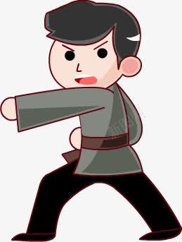 功夫小子png免抠素材_新图网 https://ixintu.com 人物 人物插画 卡通人物 小孩 扎马步 插画 练功