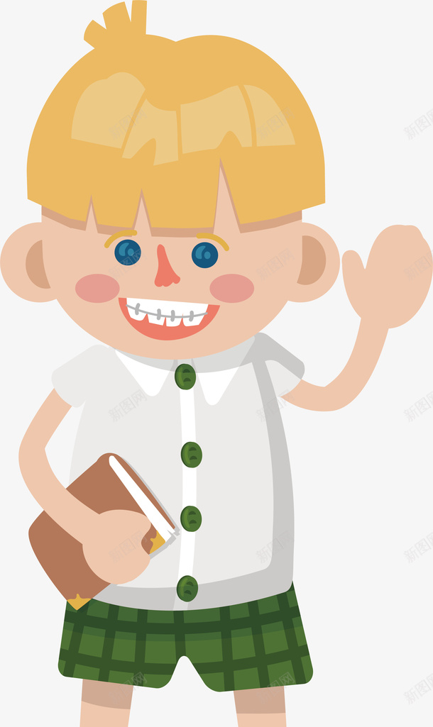 卡通打招呼的学生矢量图ai免抠素材_新图网 https://ixintu.com 卡通学生 学生 学生人物 打招呼 插画 精美 矢量图