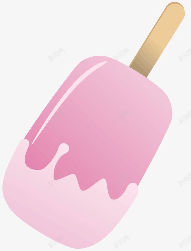 一块粉色的雪糕png免抠素材_新图网 https://ixintu.com 可爱的食物 夏天食物 木棒 渐变色 粉色的雪糕 零食