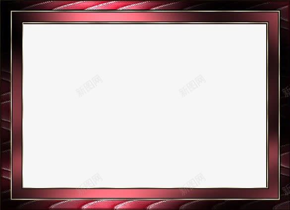 简约红木框装饰元素png免抠素材_新图网 https://ixintu.com 简约 红木框 红色 边框