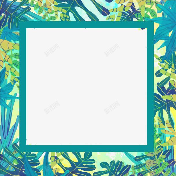 夏日植物边框png免抠素材_新图网 https://ixintu.com 夏日 手绘水彩 植物边框 清新