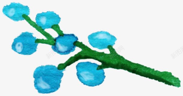 手绘蓝色花朵主页png免抠素材_新图网 https://ixintu.com 主页 花朵 蓝色