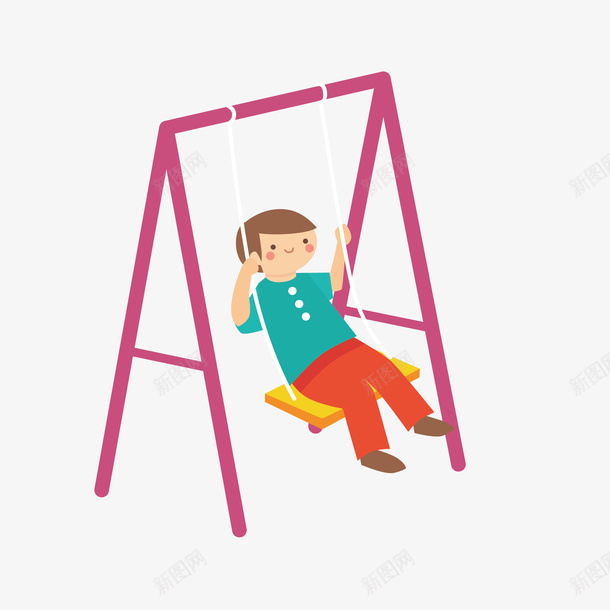 卡通手绘儿童秋千图矢量图eps免抠素材_新图网 https://ixintu.com 儿童 免抠图PNG 卡通 手绘 秋千 矢量图