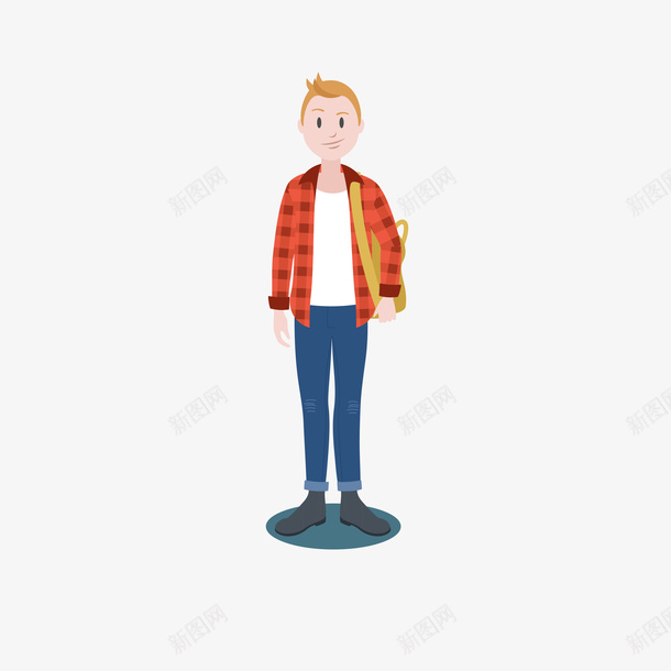 卡通人物青年矢量图ai免抠素材_新图网 https://ixintu.com 可爱 唯美 少年卡通 手绘 男生 纹理 线条 节日 装饰 青年 矢量图