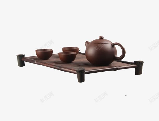 竹制茶壶架茶托png免抠素材_新图网 https://ixintu.com 实物 海报 竹排 茶艺