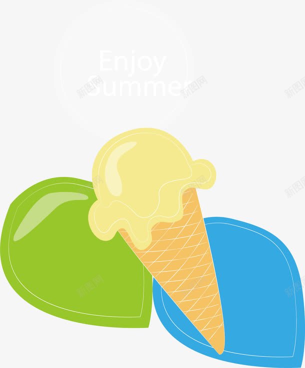 夏日甜筒png免抠素材_新图网 https://ixintu.com 冰激凌 奶油 手绘